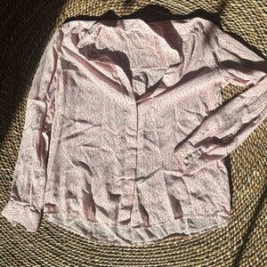 & Other Stories Pure Silk Pink Patterned Button Down Shirt